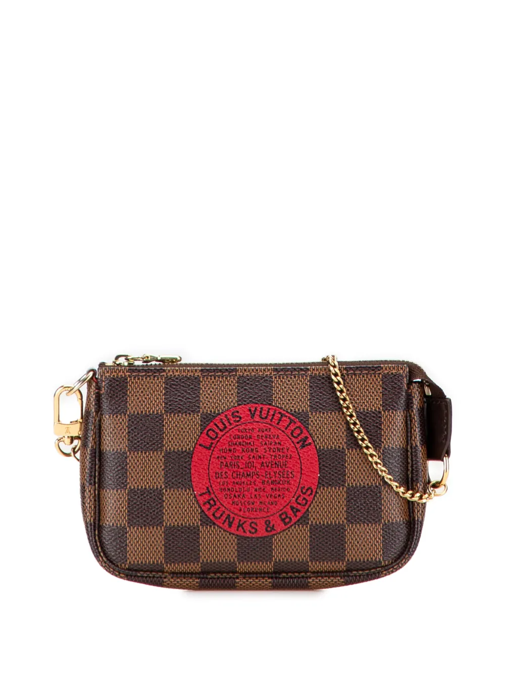 Louis Vuitton Pre-Owned 2009 ダミエ エベヌ トランク&バッグ ミニ ポシェット アクセソワール ハンドバッグ Louis Vuitton Pre-Owned 2009 ダミエ エベヌ トランク&バッグ ミニ ポシェット アクセソワール ハンドバッグ