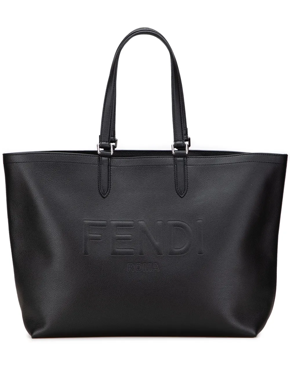 Fendi Pre-Owned 2000-2010 Embossed Leather Logo tote bag | Black | Image 1