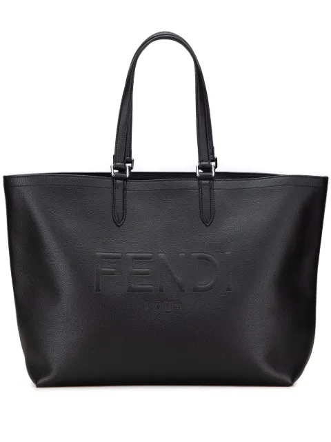 Fendi Pre-Owned 2000-2010 Embossed Leather Logo tote bag