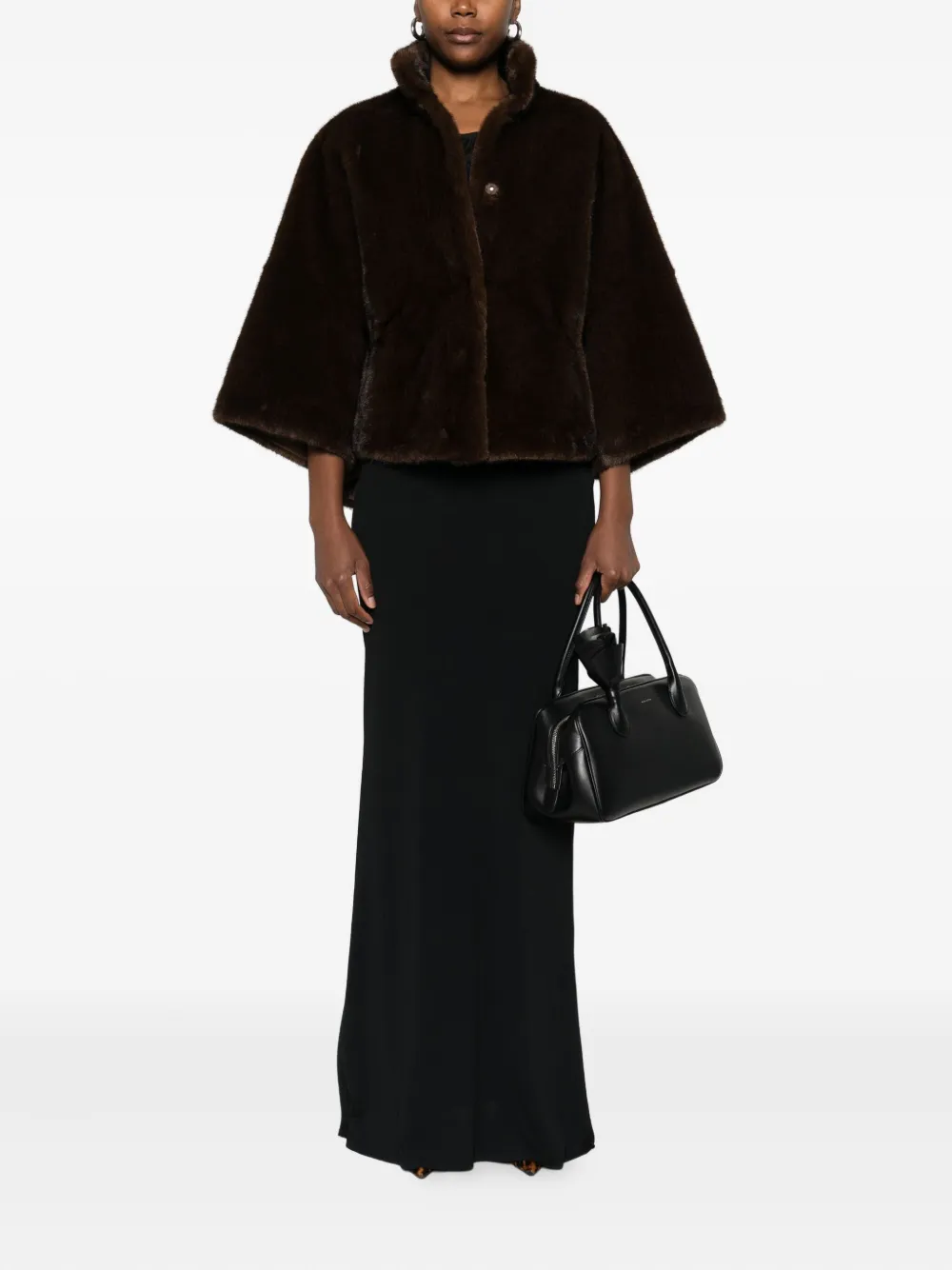 Valentini 1972 Funnel-neck Jacket In Brown