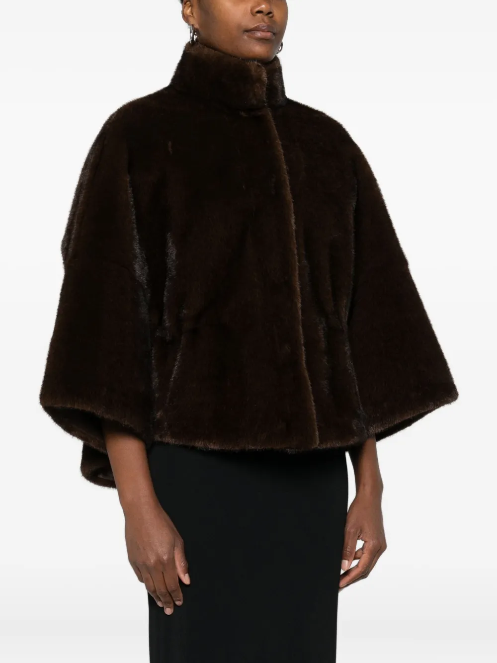 Valentini 1972 Funnel-neck Jacket In Brown
