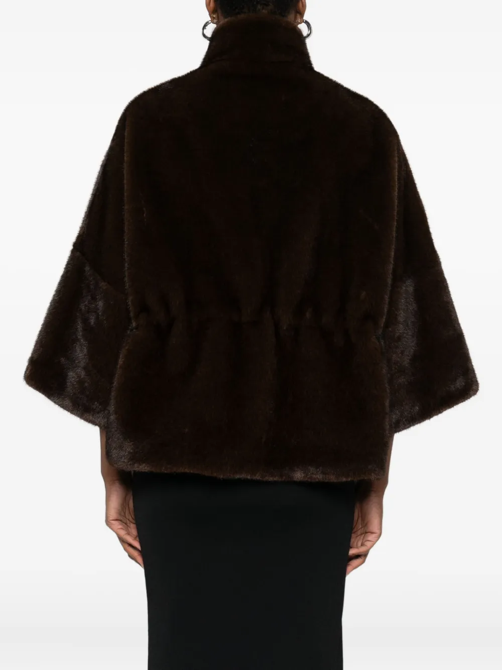 Valentini 1972 Funnel-neck Jacket In Brown