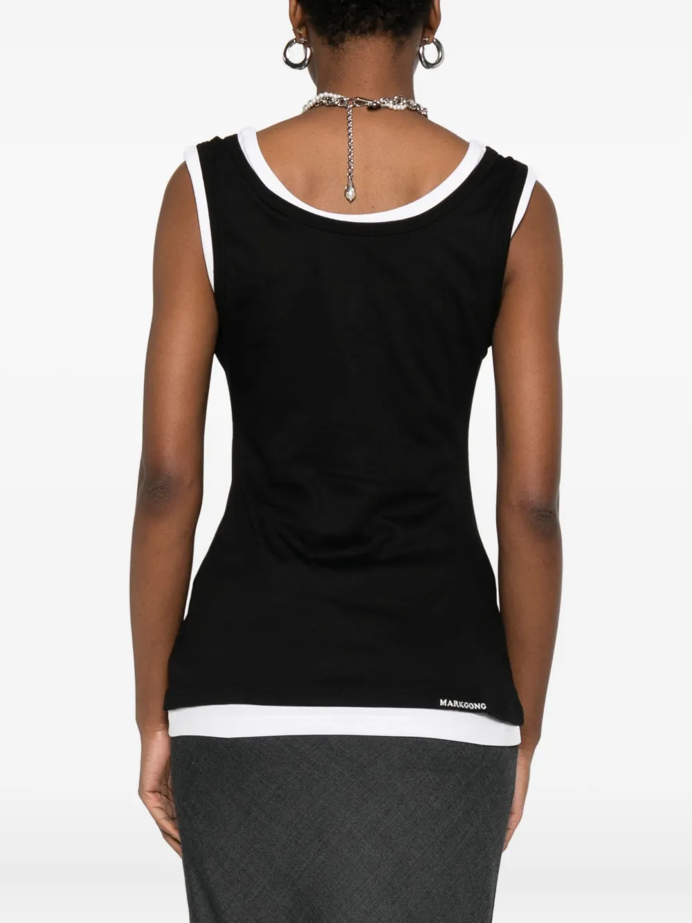 MARKGONG Twee jersey tanktops Zwart