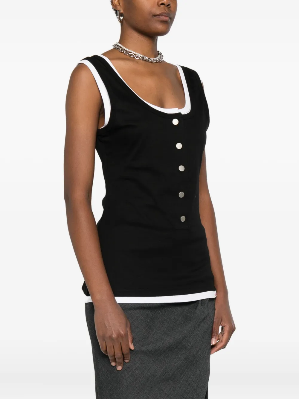 MARKGONG Twee jersey tanktops Zwart