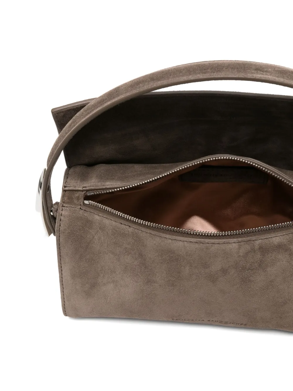 Benedetta Bruzziches Suede Satchel Bag In Brown