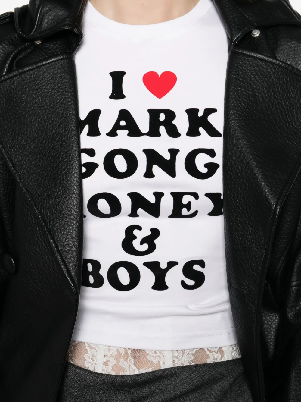 Markgong T-shirt Mit Slogan-print In White