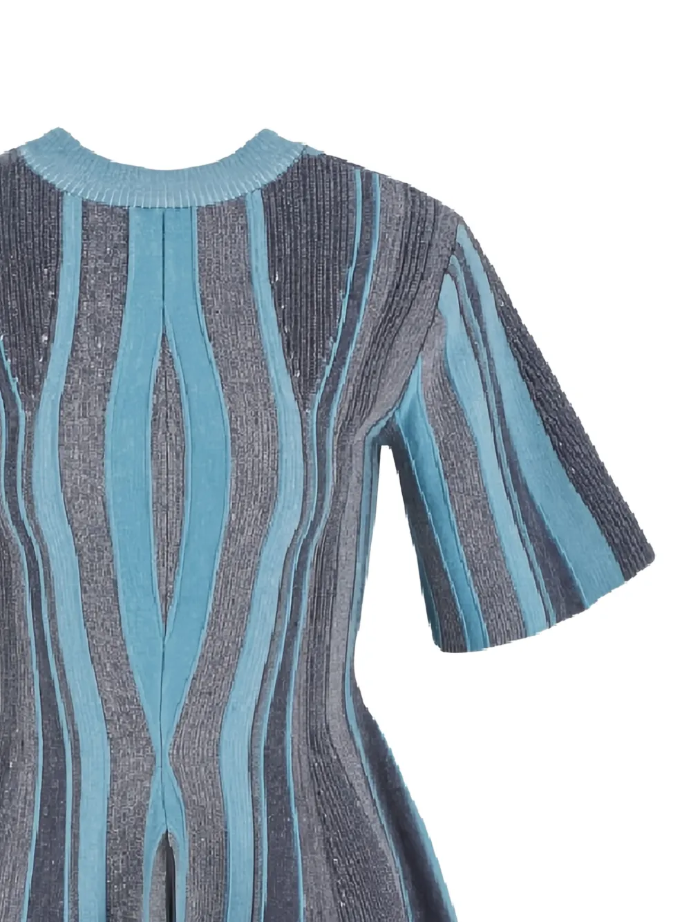  Giorgio Armani Jacquard Short-sleeve Sweater - Grey 