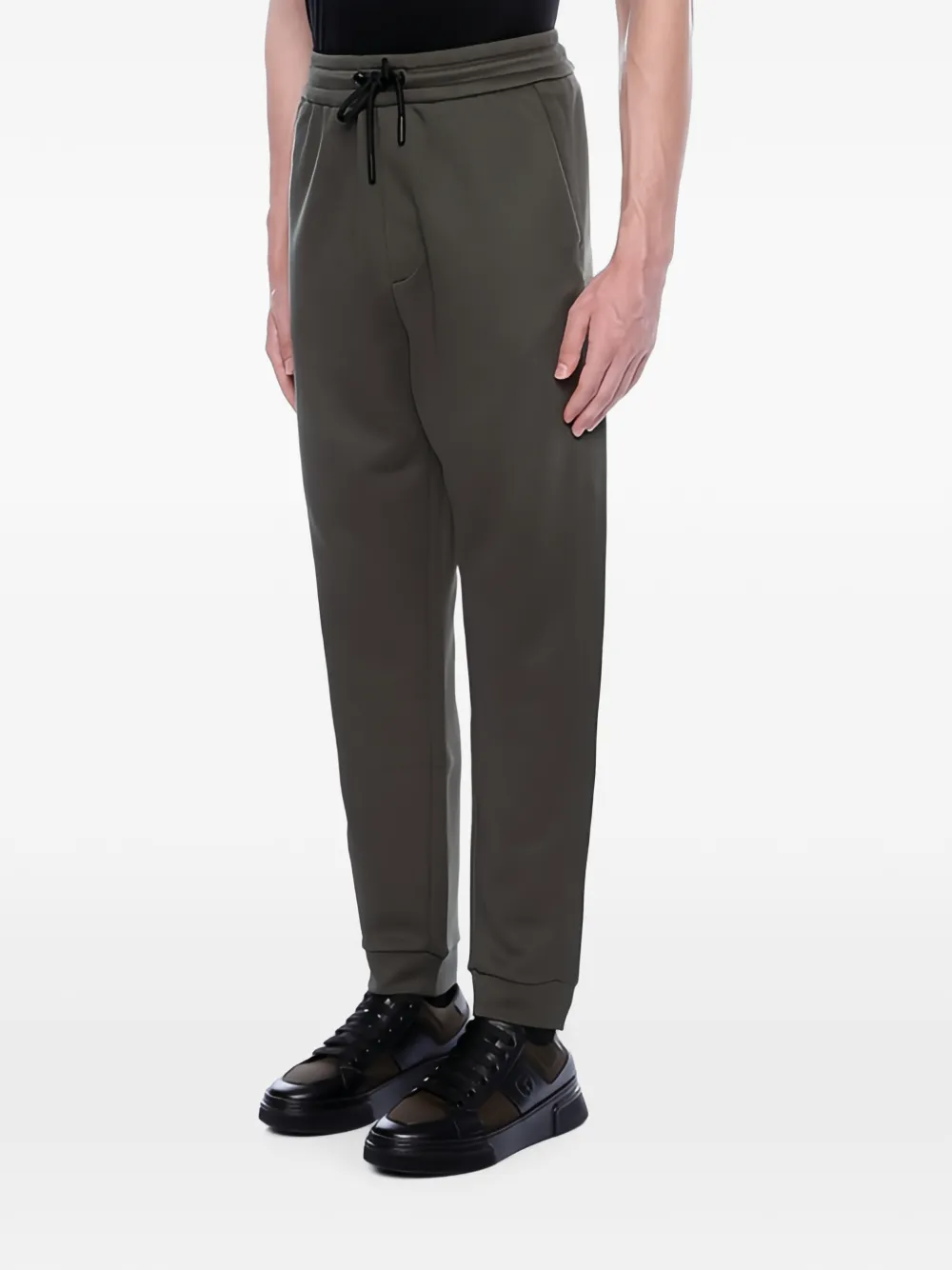 Giorgio Armani Trainingsbroek met logopatch en trekkoord Groen
