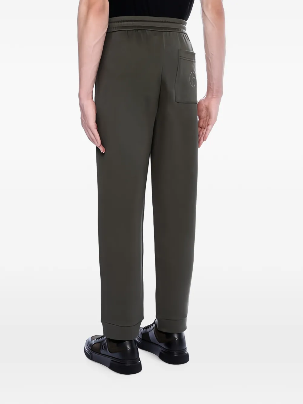 Giorgio Armani Trainingsbroek met logopatch en trekkoord Groen