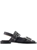 GANNI buckle pointed-toe flats - Black