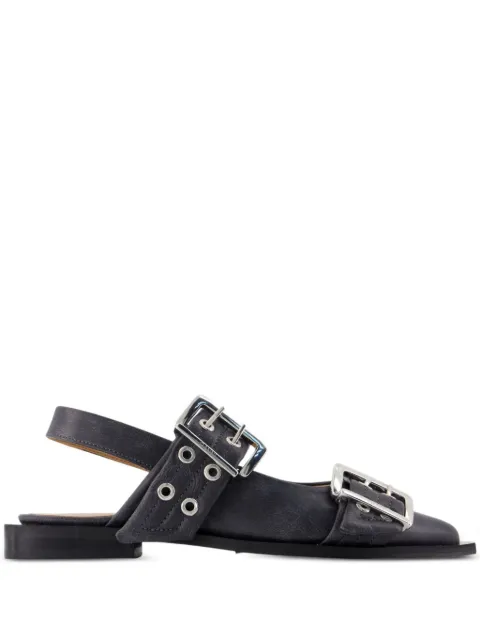 GANNI buckle pointed-toe flats
