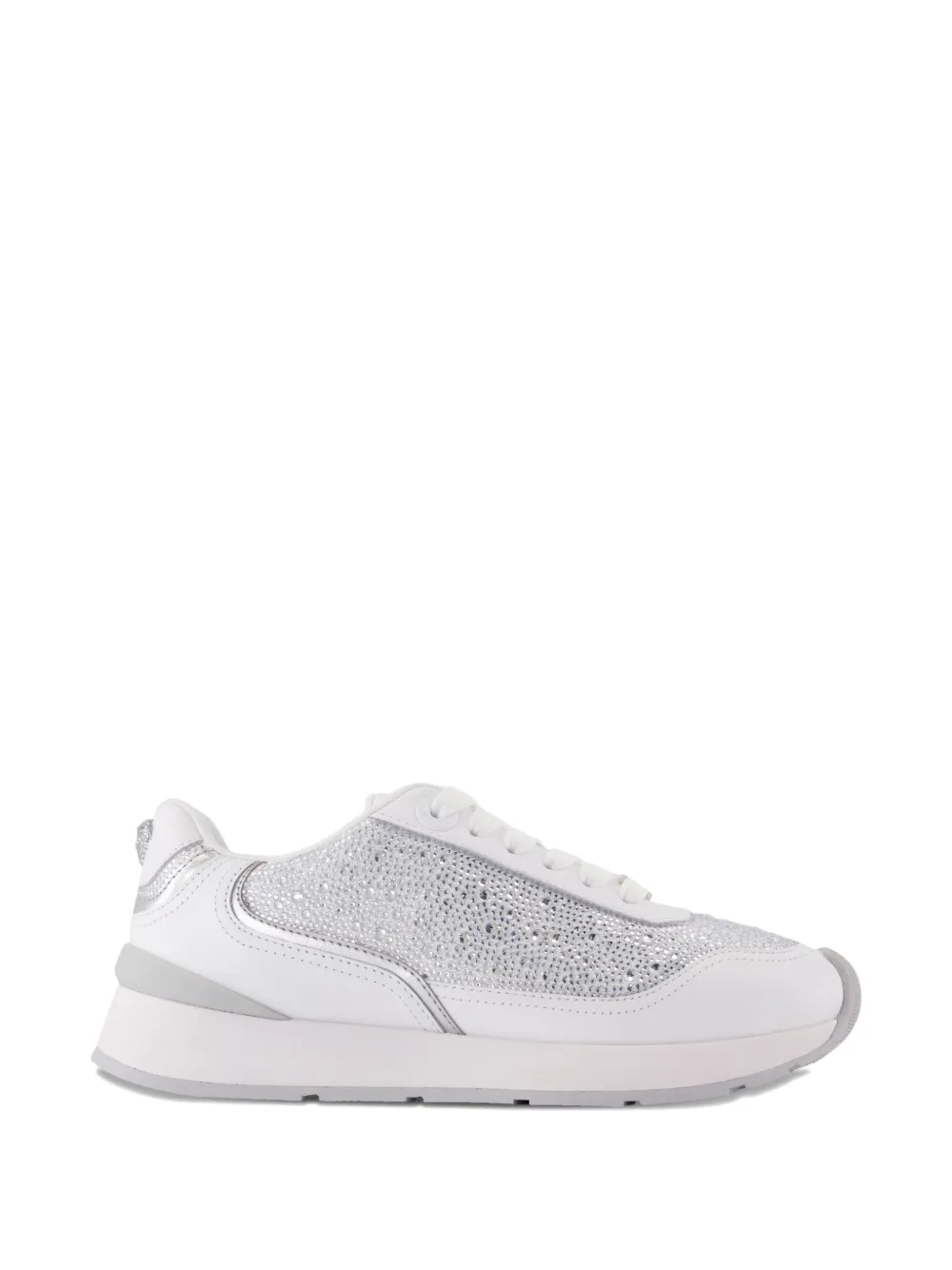 Versace Crystal-embellished Sneakers In White