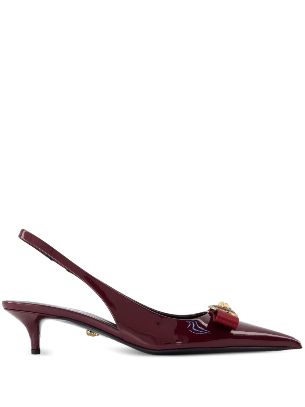 Versace 45mm Gianni bow-embellished slingback pumps Red
