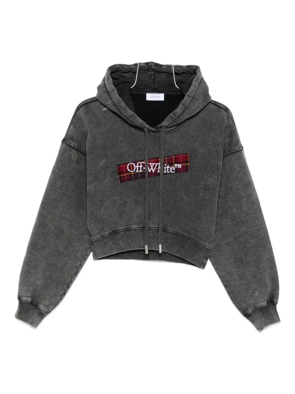 Off-white Check Flan Bookish Sweatshirt Gray In Gray