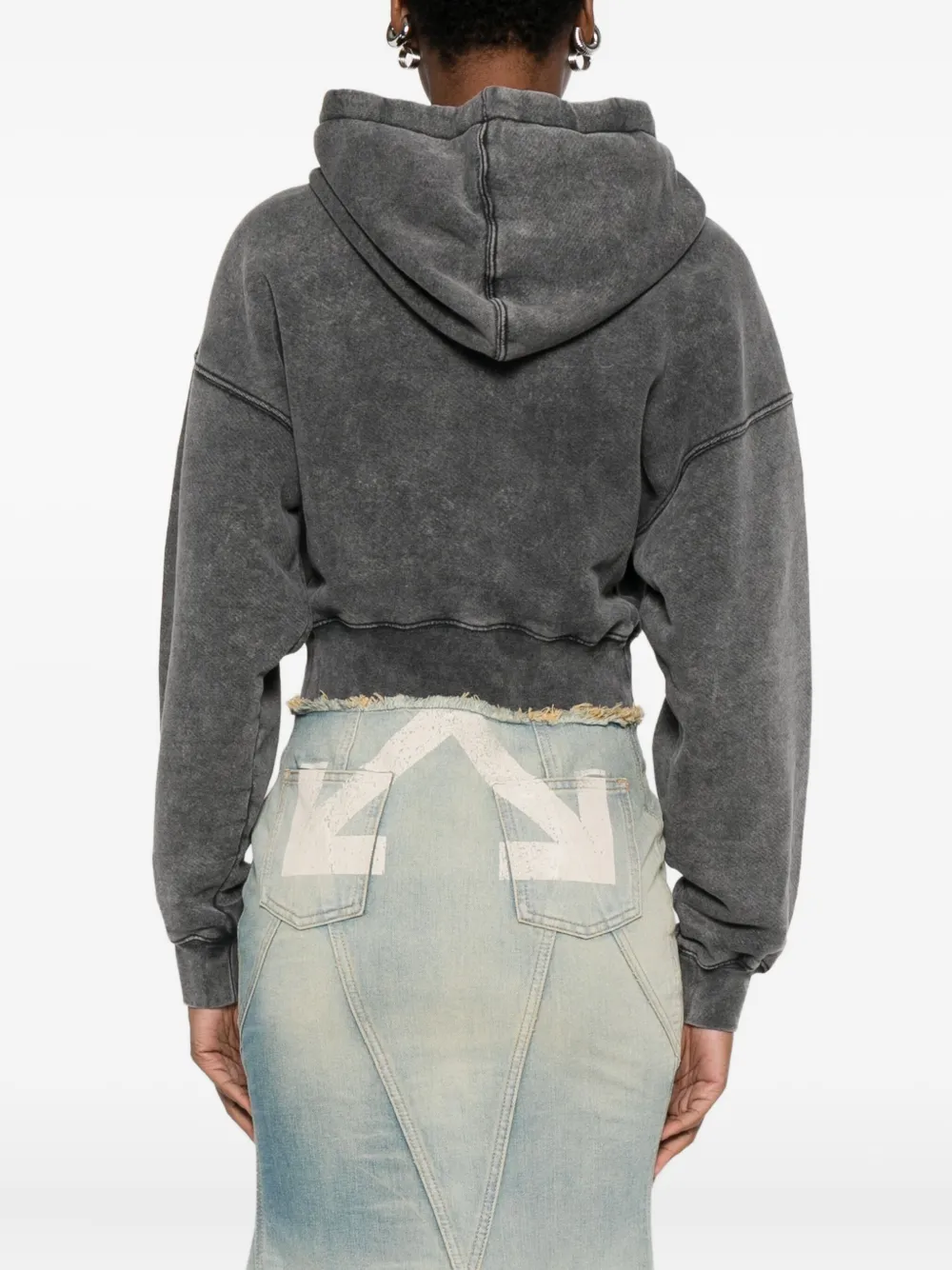 Off-white Check Flan Bookish Sweatshirt Gray In Gray