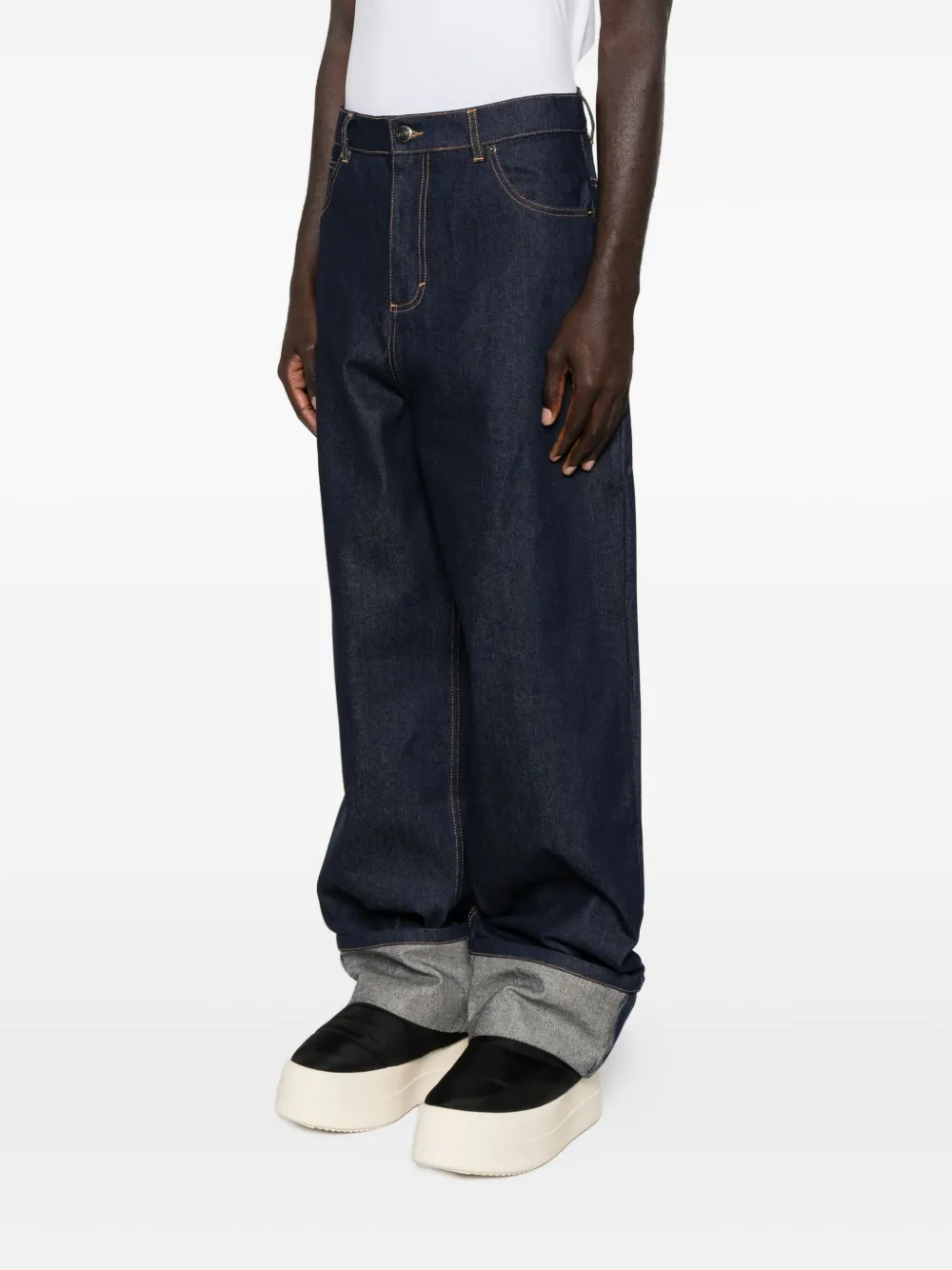 Charles Jeffrey Loverboy Cuffed Jeans In Blue