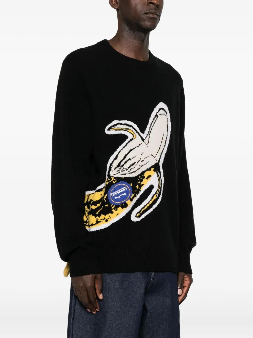 Charles Jeffrey Loverboy Intarsia-knit Sweater In Black