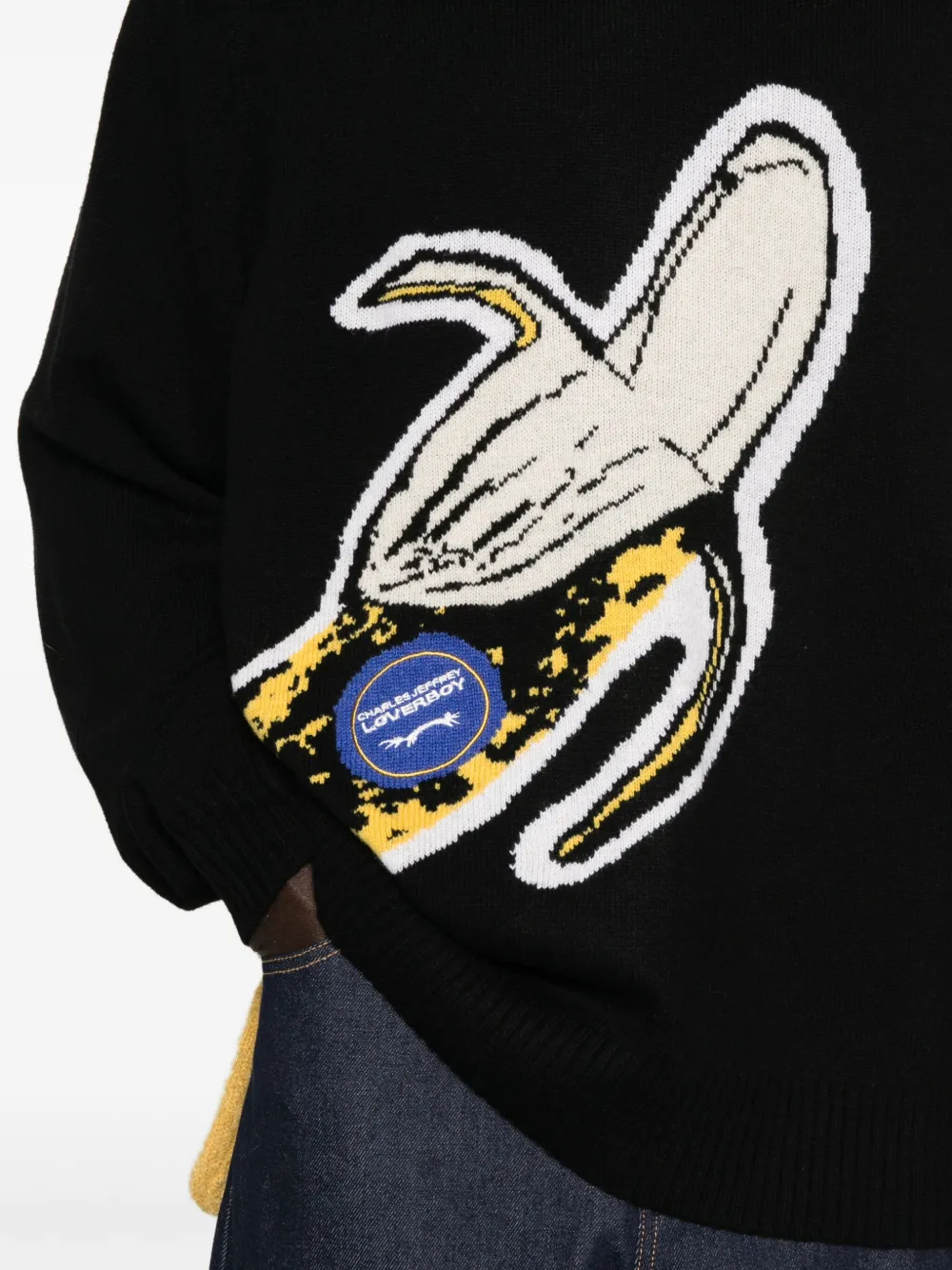 Charles Jeffrey Loverboy Intarsia trui Zwart