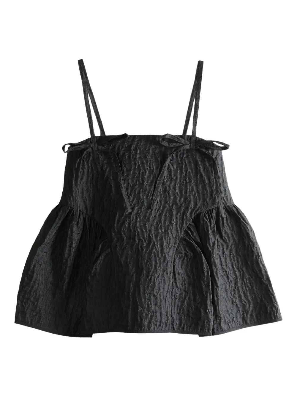 Cecilie Bahnsen Tie-detailing Top In Black