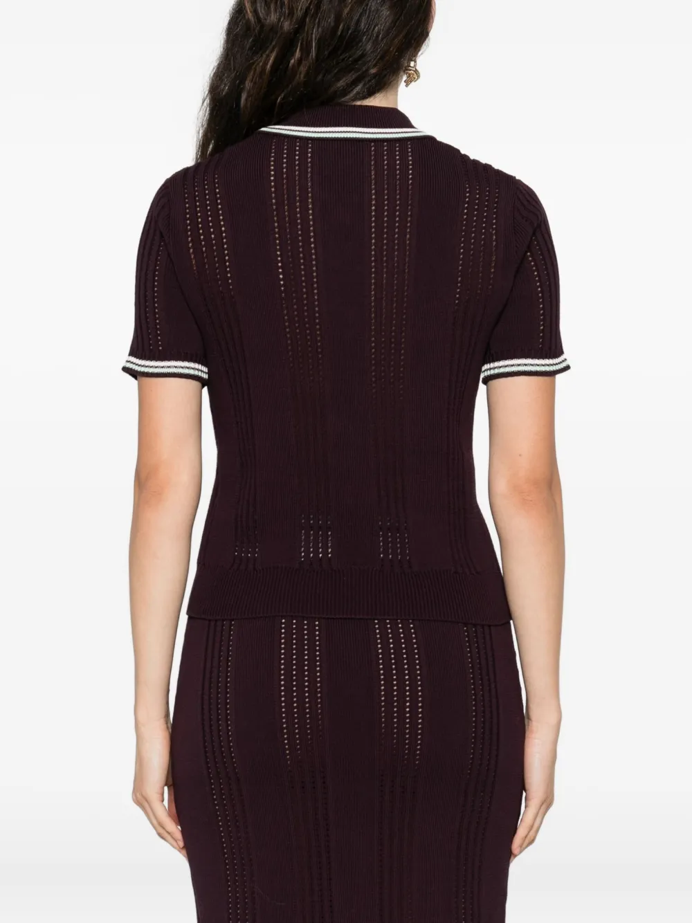Casablanca Short-sleeved Cotton Polo Shirt In Brown