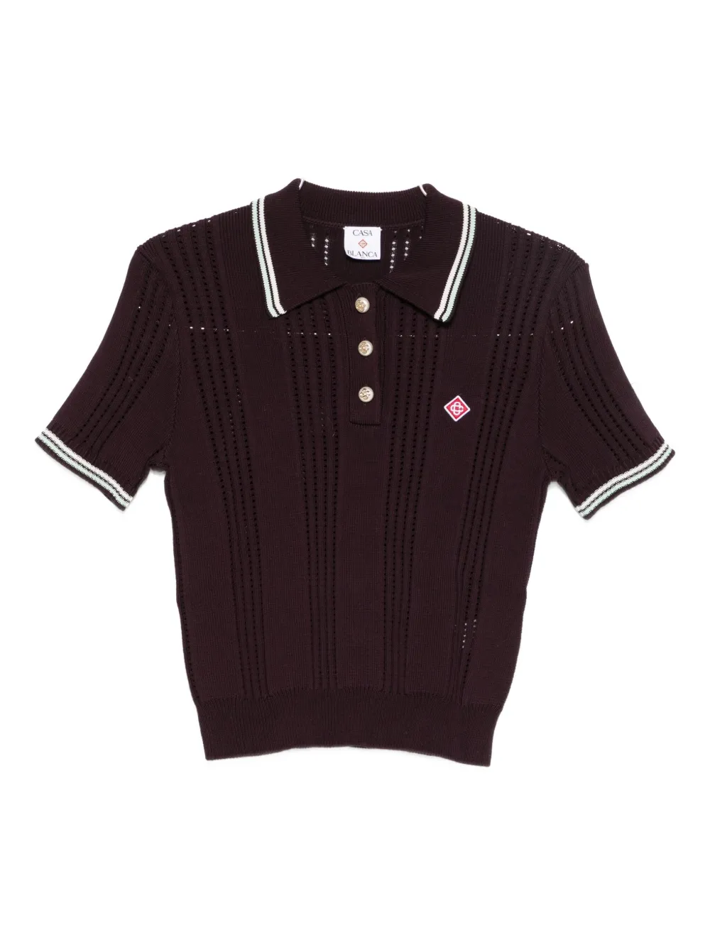 Casablanca short-sleeved cotton polo shirt - レッド Casablanca short-sleeved cotton polo shirt - レッド