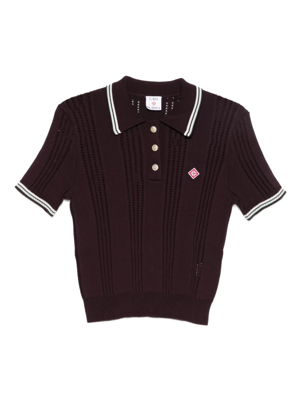 Casablanca short-sleeved cotton polo shirt | Red | Image 1