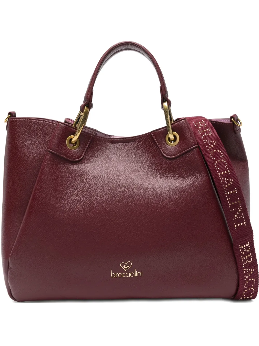 Braccialini Top-handles Leather Tote Bag In Red