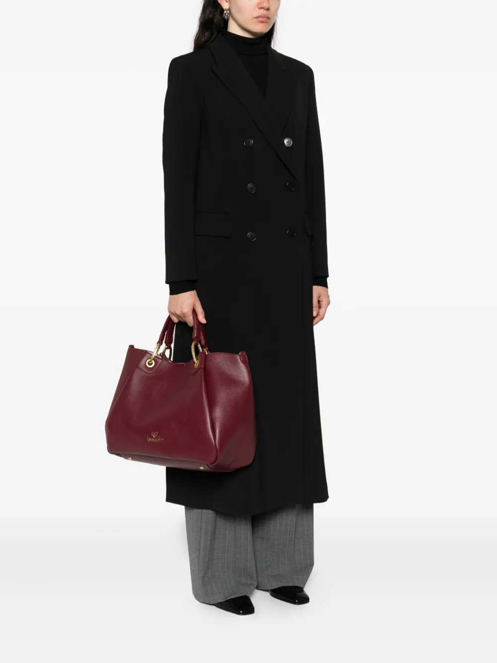 Braccialini top-handles leather tote bag - Rood