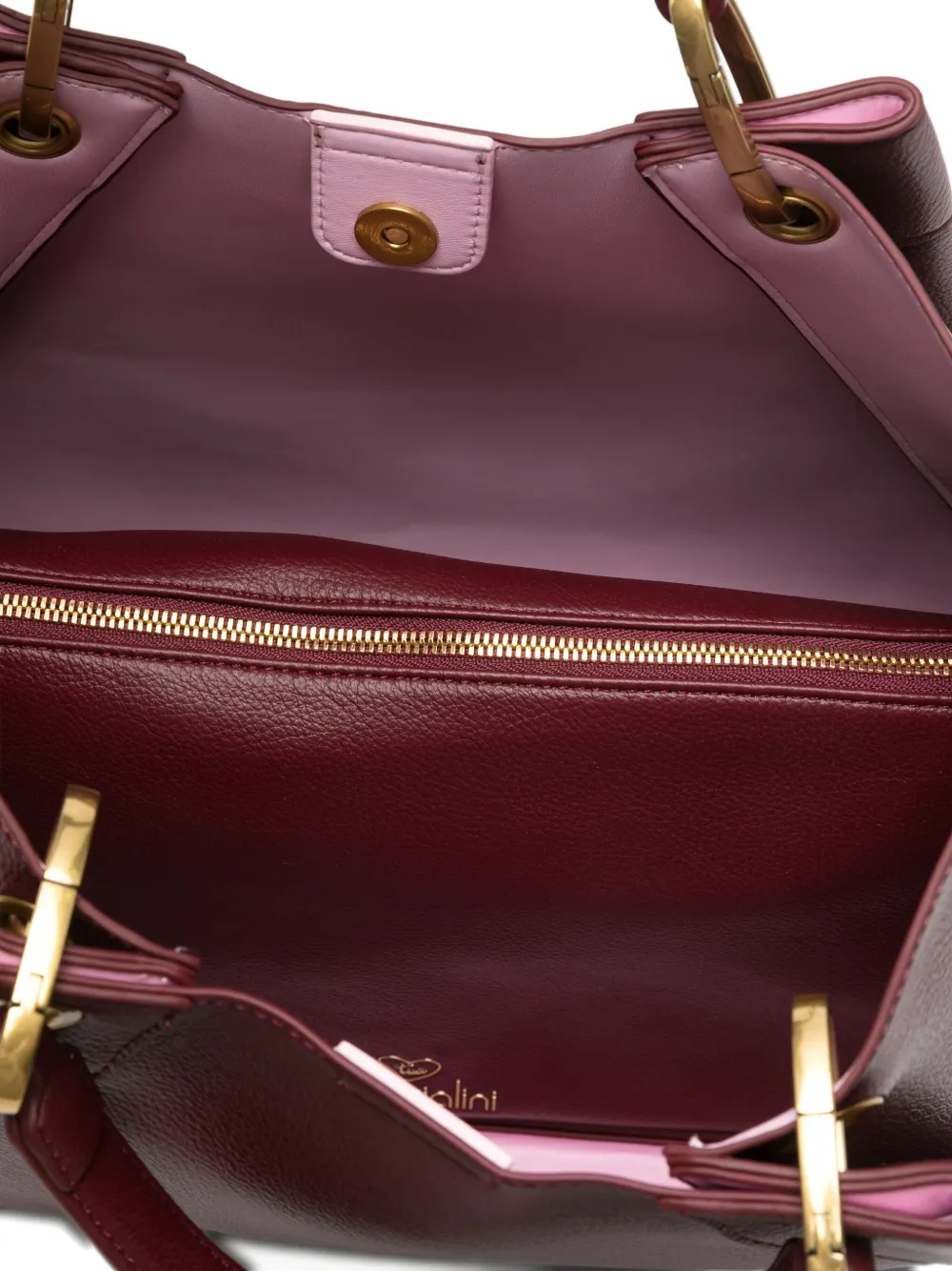 Braccialini Top-handles Leather Tote Bag In Red