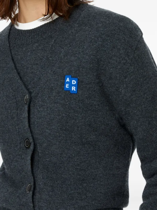 ADER ERROR グレー Vネック カーディガン M Ader Error ボタン カーディガン | グレー | FARFETCH JP