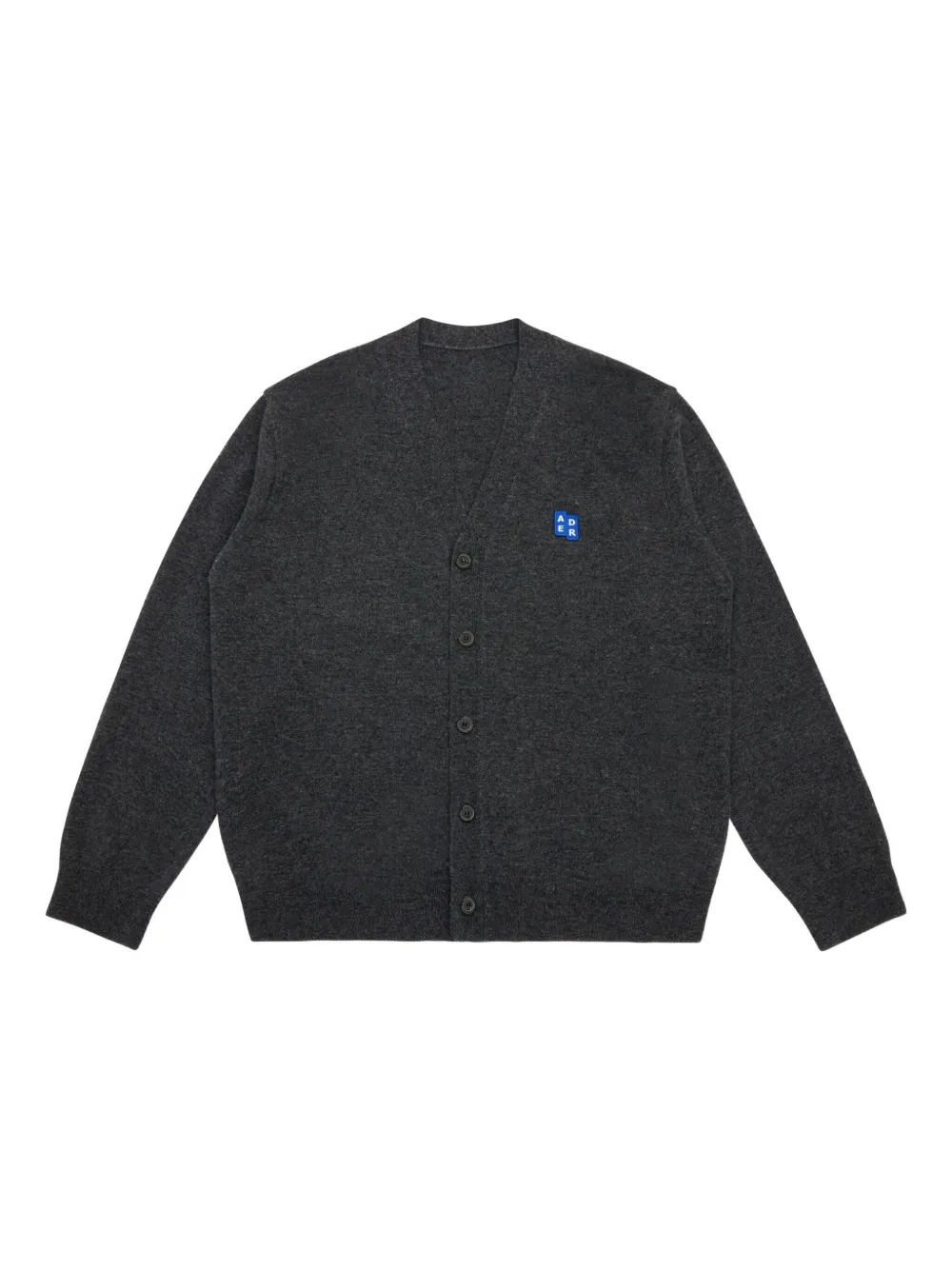 Ader Error Logo-patch Button Cardigan In Black