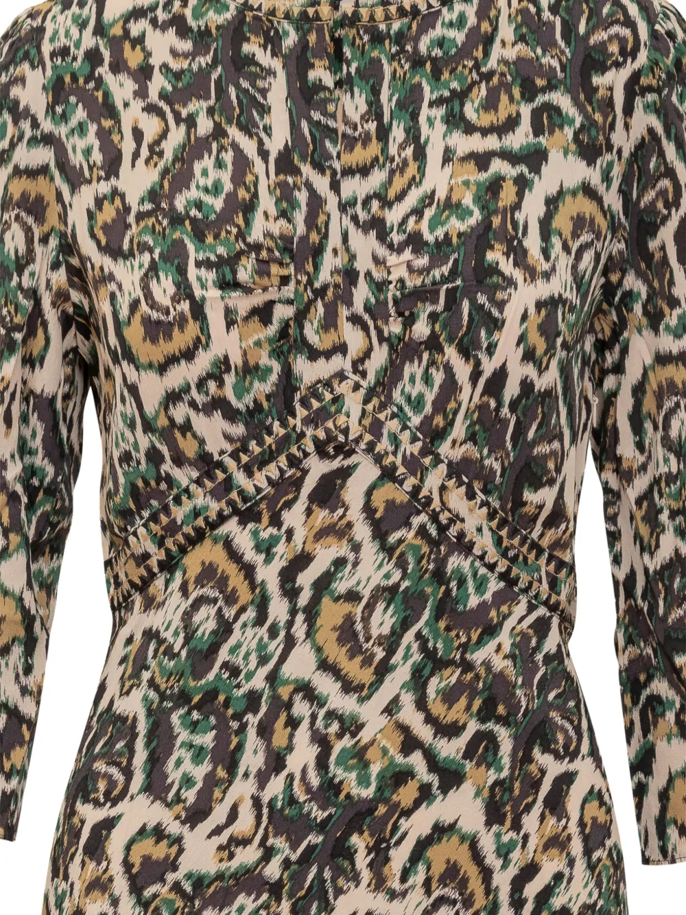 Ba&sh Long Dress With Animal Print In Neutral