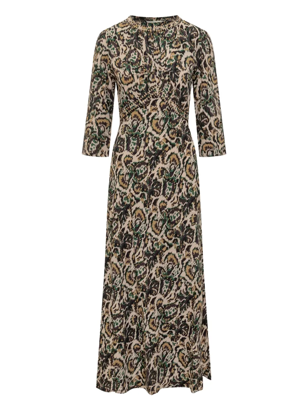 Ba&sh Long Dress With Animal Print In Neutral
