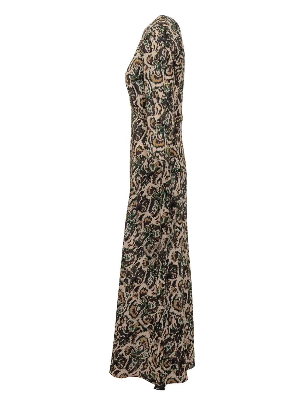 Ba&sh Long Dress With Animal Print In Neutral