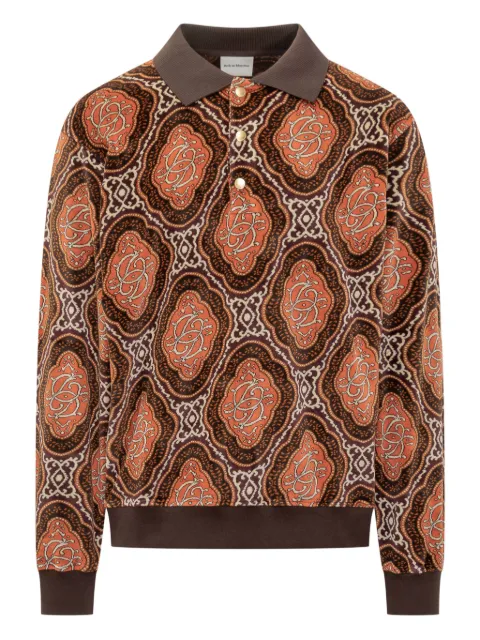 Drôle De Monsieur 패턴 벨루어 폴로 셔츠