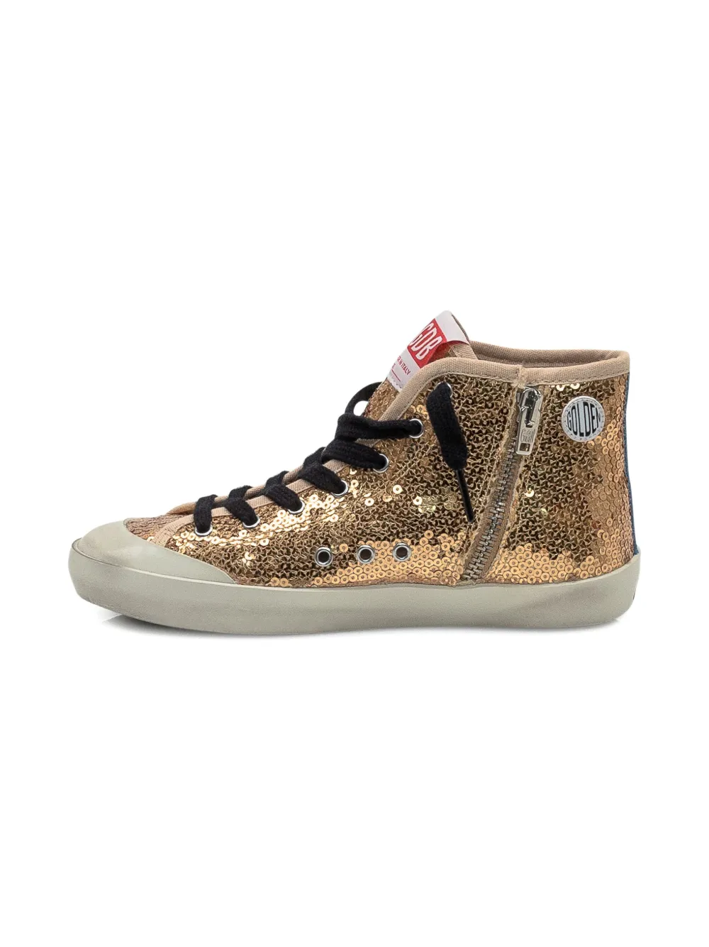 Golden Goose Kids Francy Penstar sneakers met pailletten en rits Goud