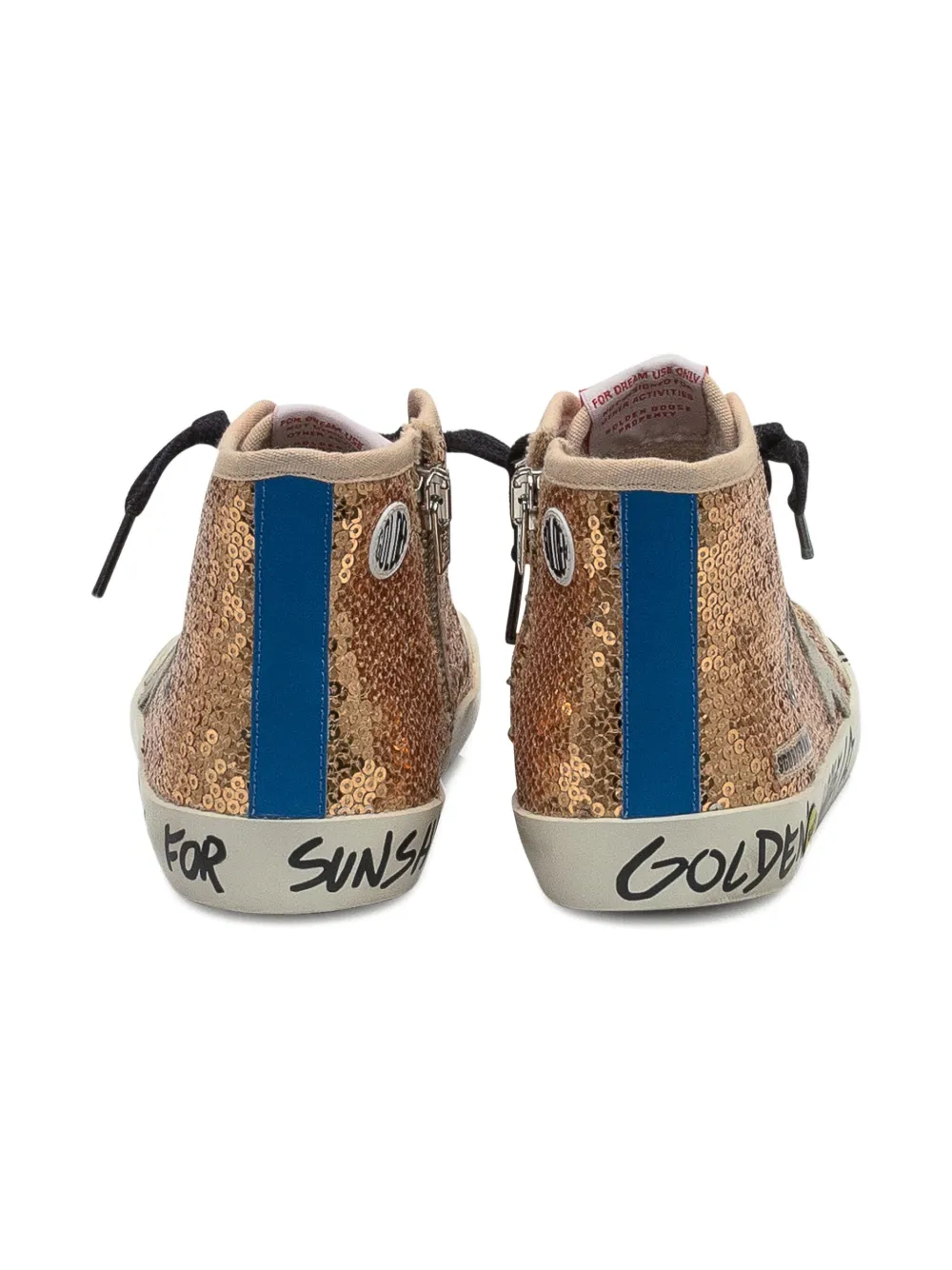 Golden Goose Kids Francy Penstar sneakers met pailletten en rits Goud