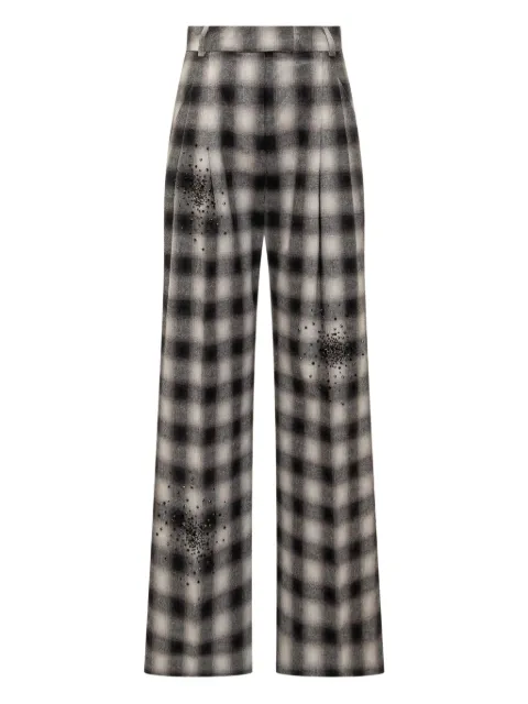 DES PHEMMES plaid embellished trousers