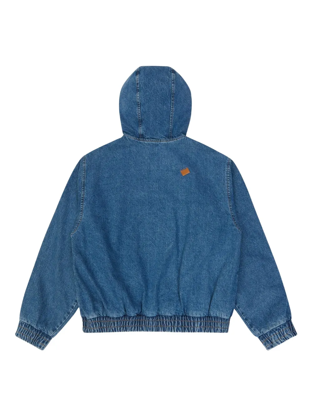 Ader Error Hooded Denim Jacket In Blue