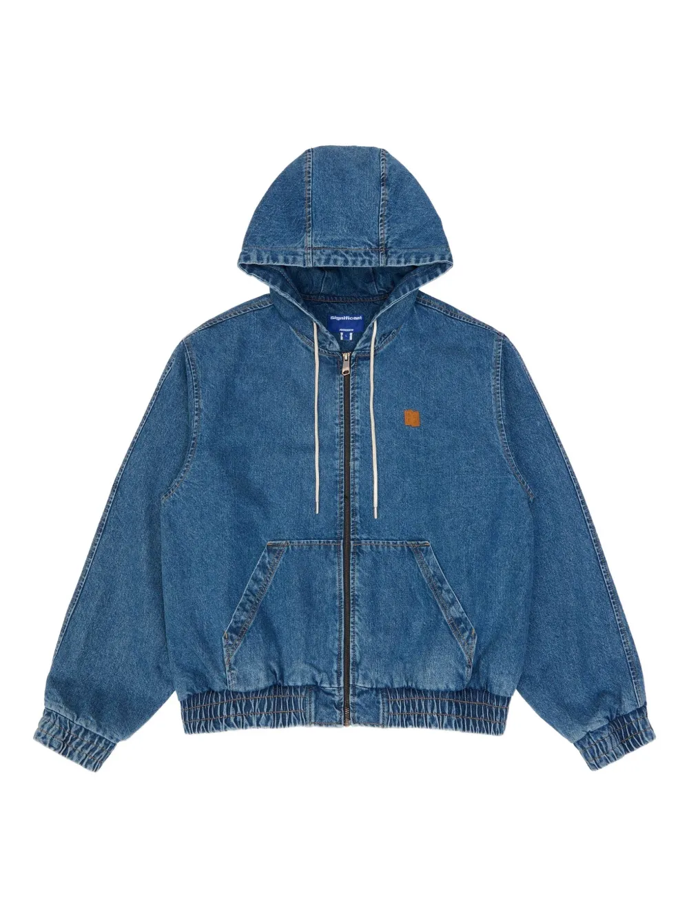 Ader Error Hooded Denim Jacket In Blue