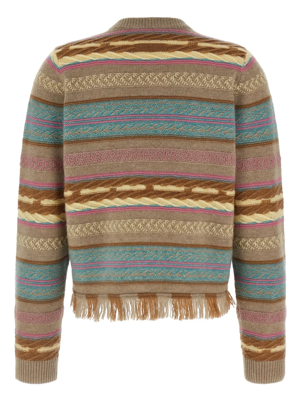 Guest In Residence Western Stripe Fringe Sweater In Multi