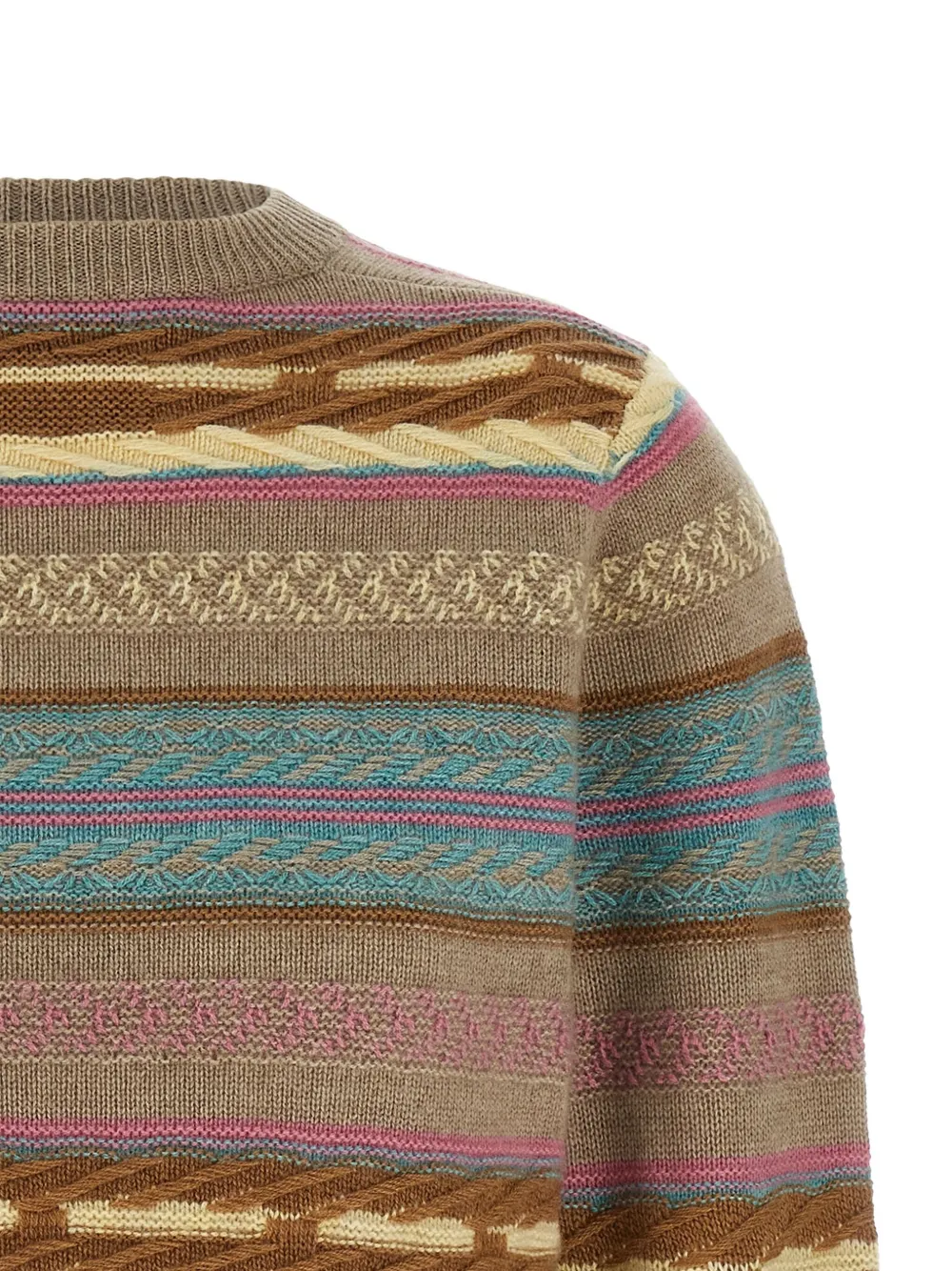 Guest In Residence Western Stripe Fringe Sweater In Multi
