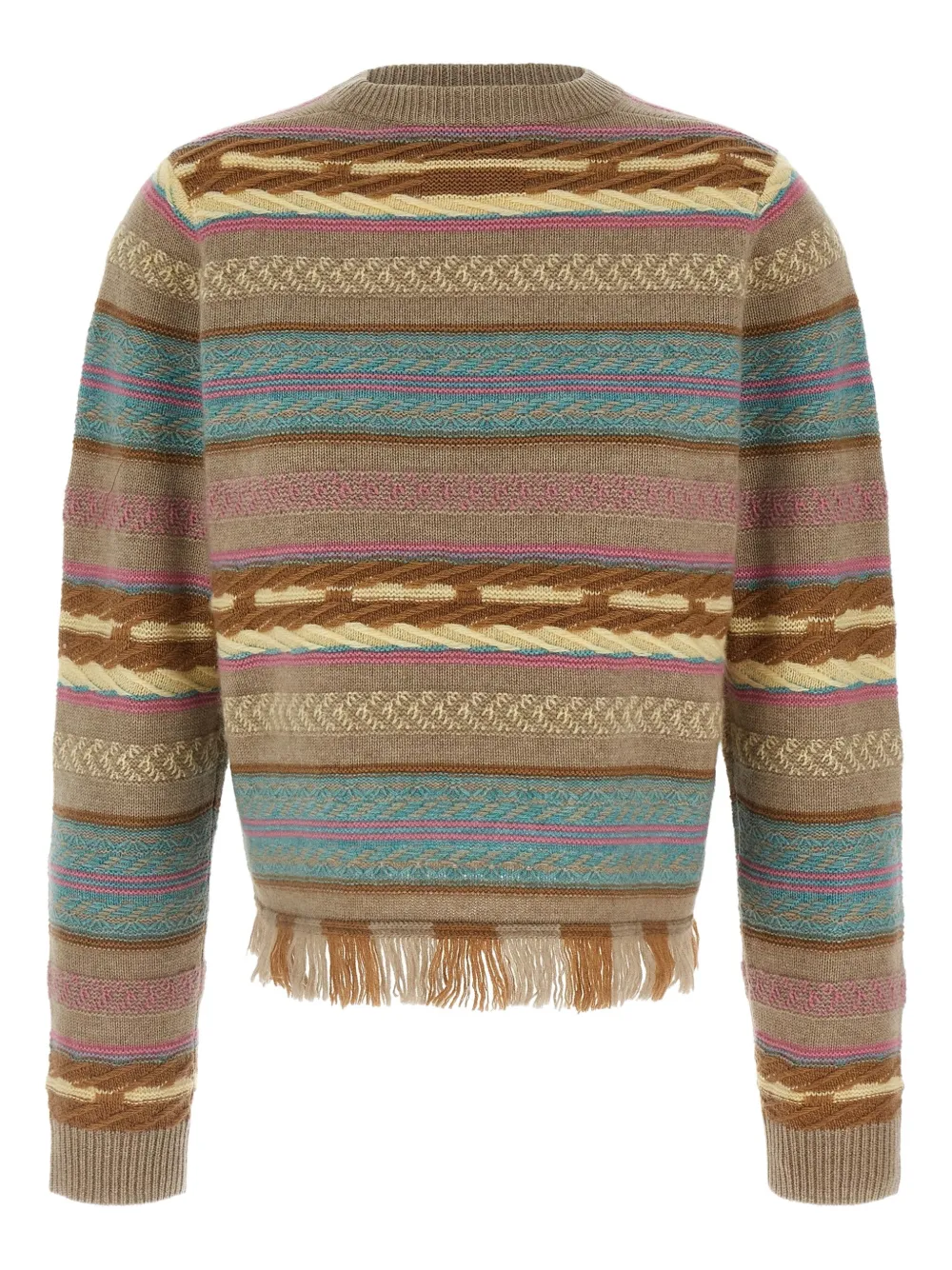Guest In Residence Western Stripe Fringe Sweater In Multi