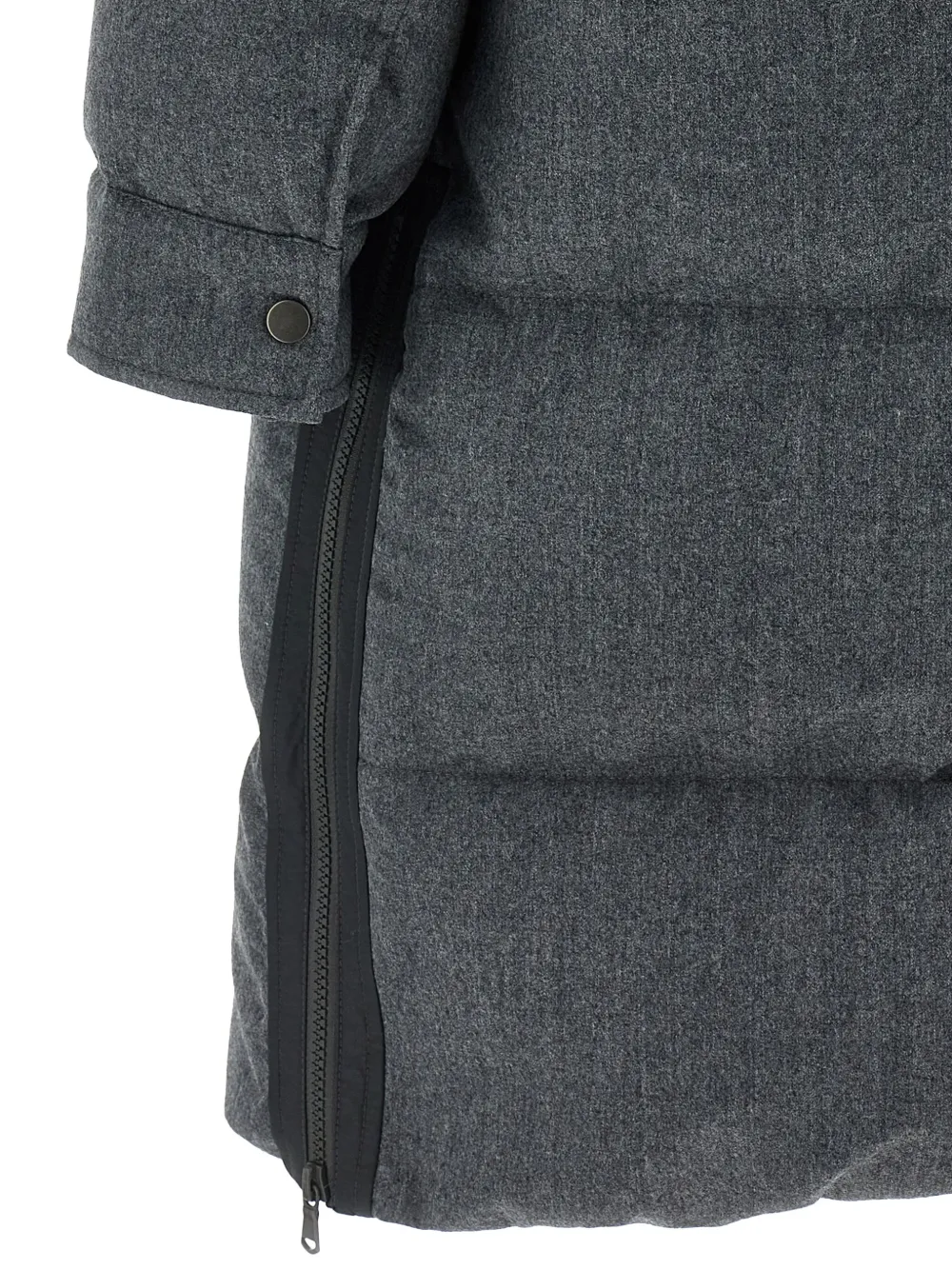 Brunello Cucinelli Wool Down Quilted Coat In Gray