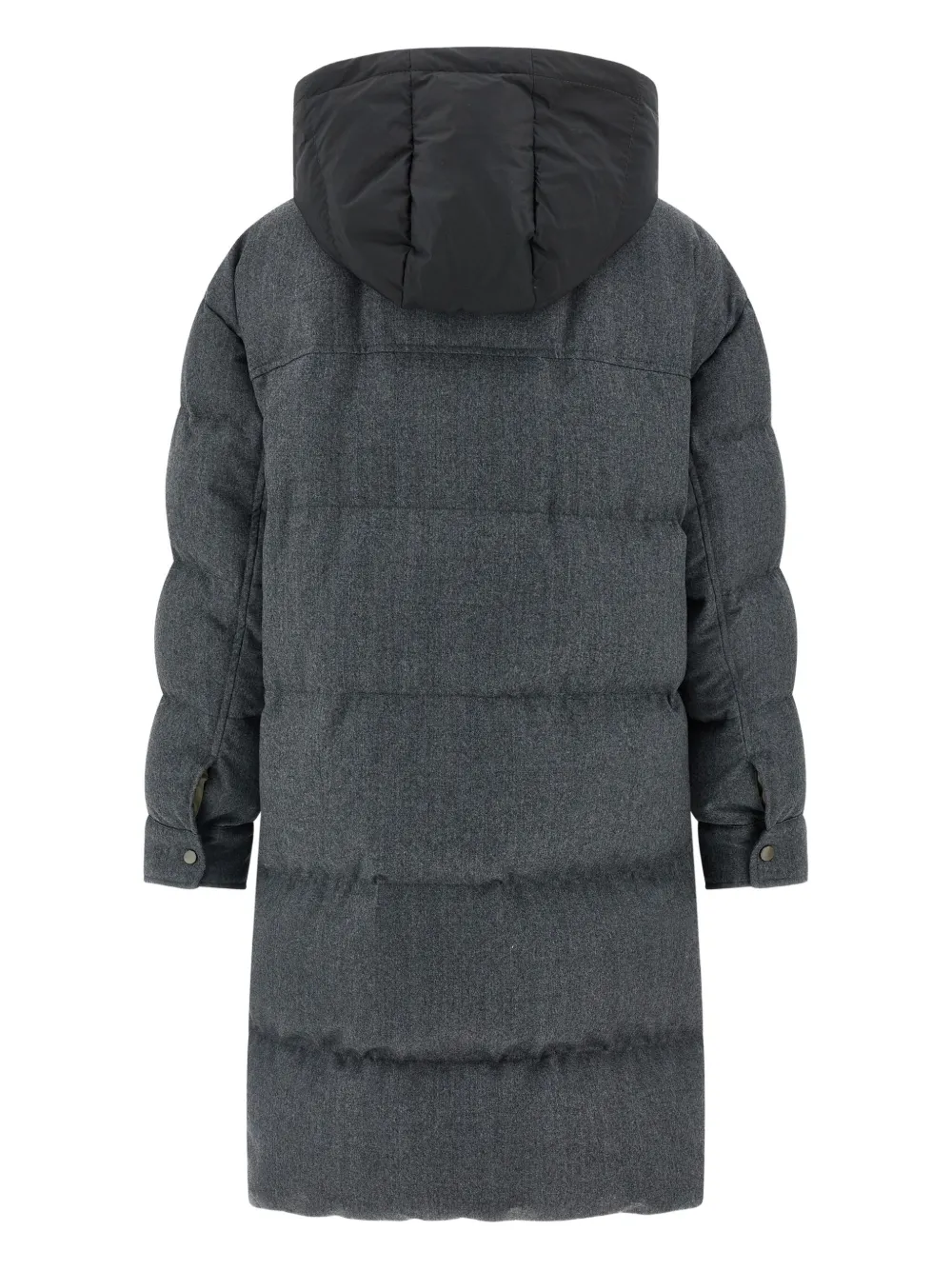 Brunello Cucinelli Wool Down Quilted Coat In Gray