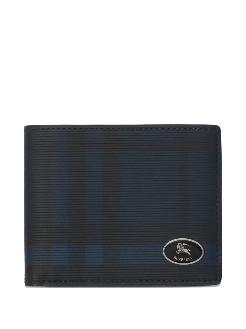 Burberry check slim bifold wallet - Blu