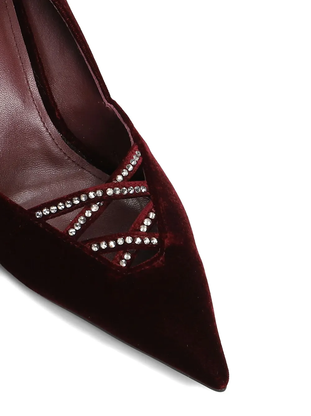 Lola Cruz 95 mm Daurel pumps met puntige neus en verfraaid met kristallen Rood