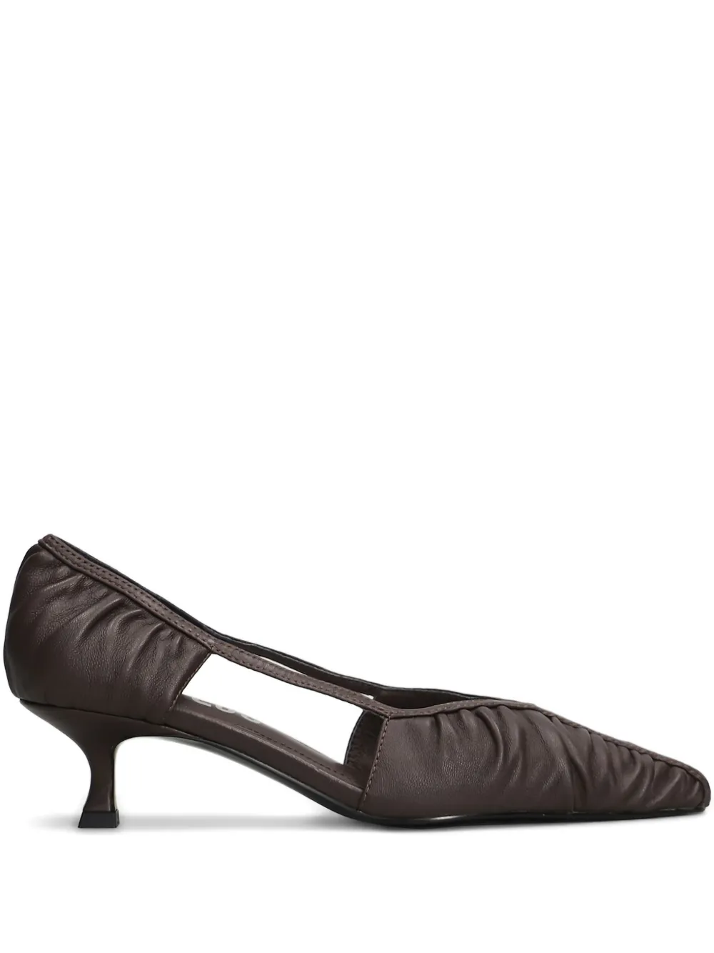 Bibi Lou 45mm Rigel Ruched Pointed Pumps In Black
