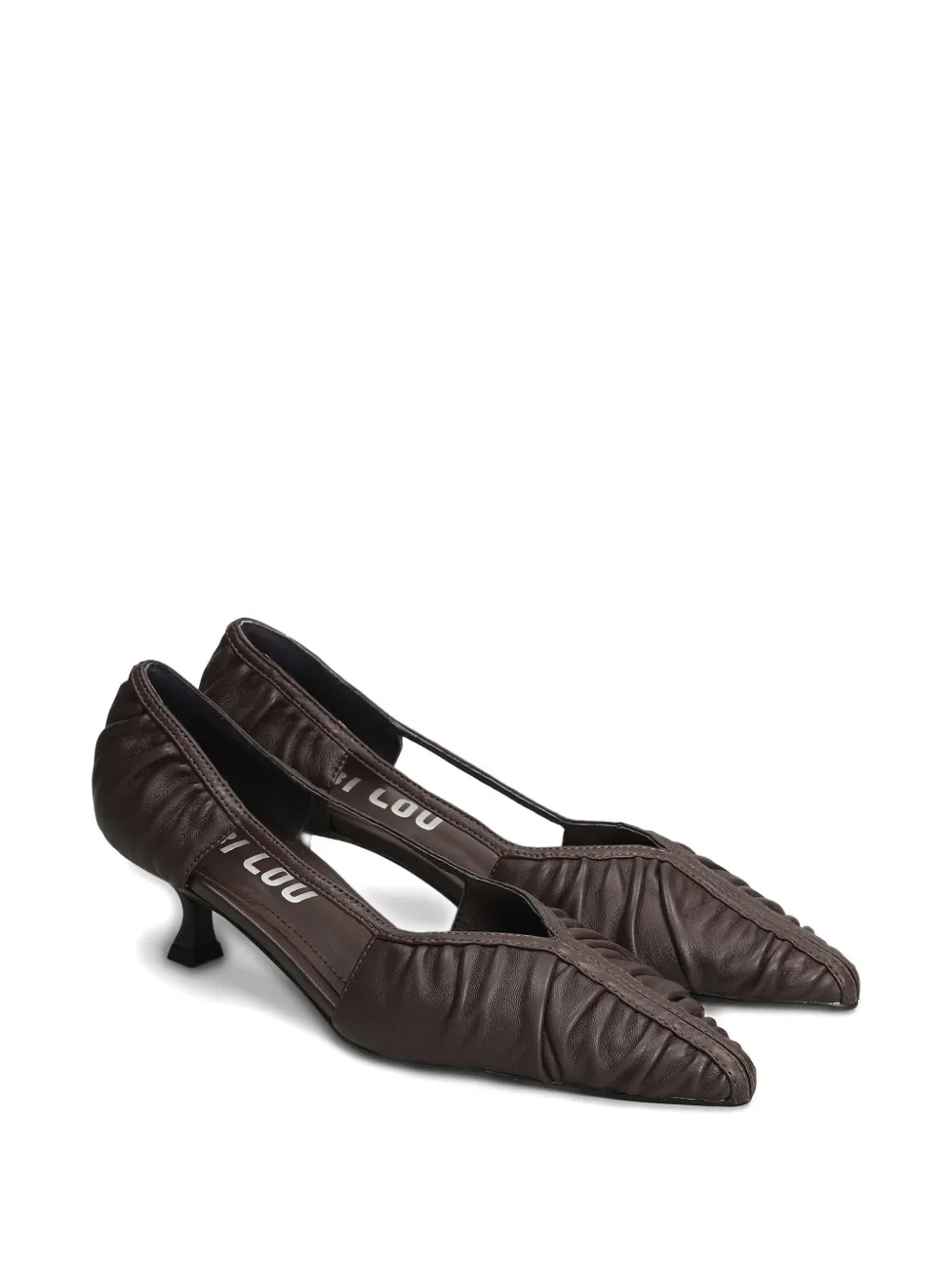 Bibi Lou 45mm Rigel Ruched Pointed Pumps In Black
