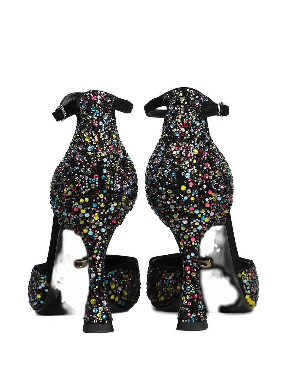 Lola Cruz Embellished Ankle Strap Pumps In Black